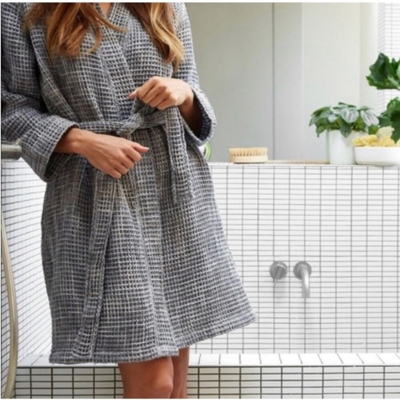 Parachute Waffle Robe in Gray 100% Turkish Cotton Size Small - Picture 4 of 14